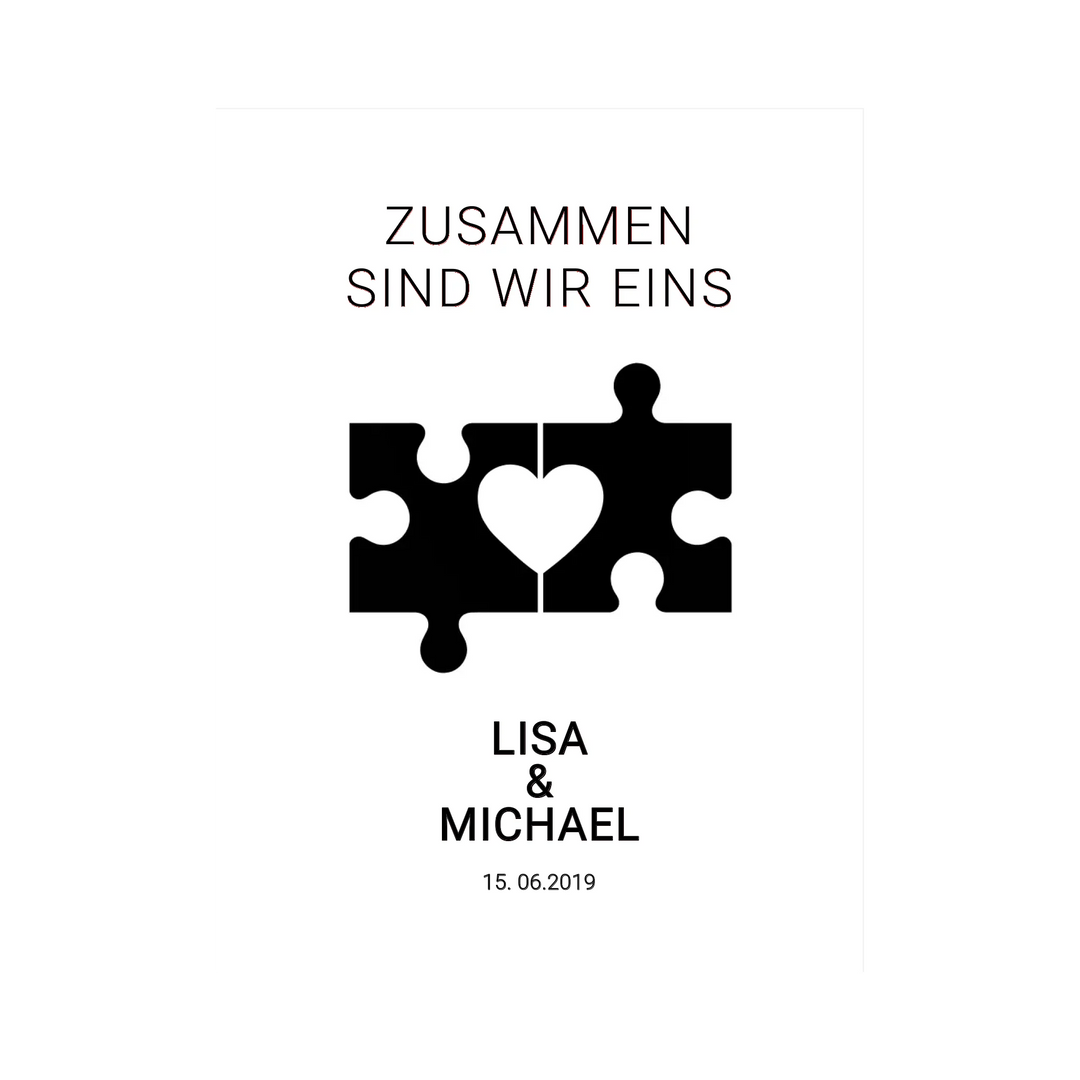 Personalisiertes Puzzle-Poster mit Namen & Jahr