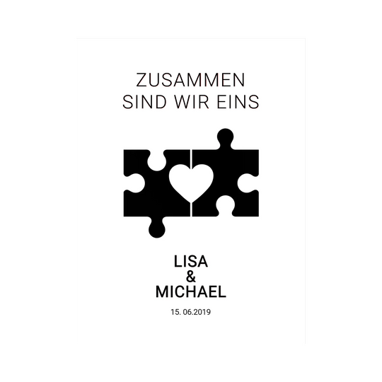 Personalisiertes Puzzle-Poster mit Namen & Jahr
